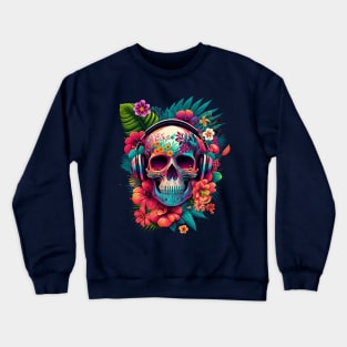 Colorful Floral Skull head design #5 Crewneck Sweatshirt